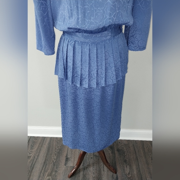 Vintage 80s Billy Jack Apparel Blue Dress Size 11/12 - Picture 3 of 16